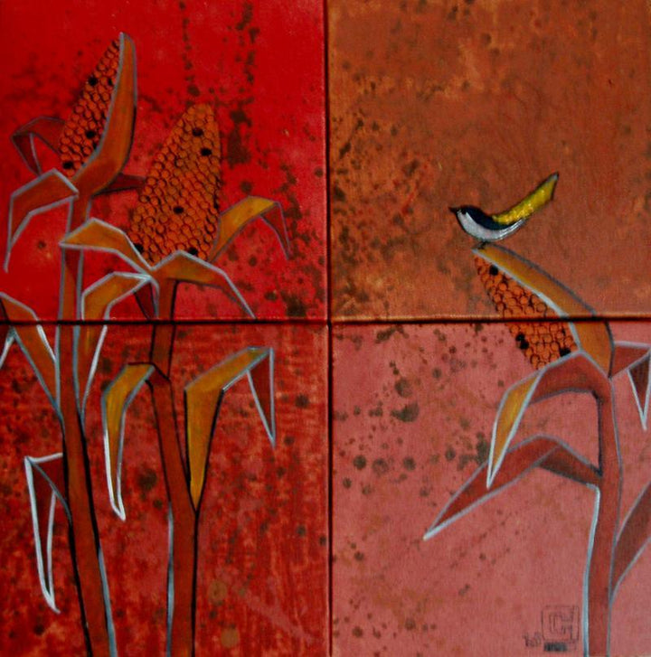 Corn Fields Acrylics On Canvas Painting by Suruchi Jamkar | ArtZolo.com