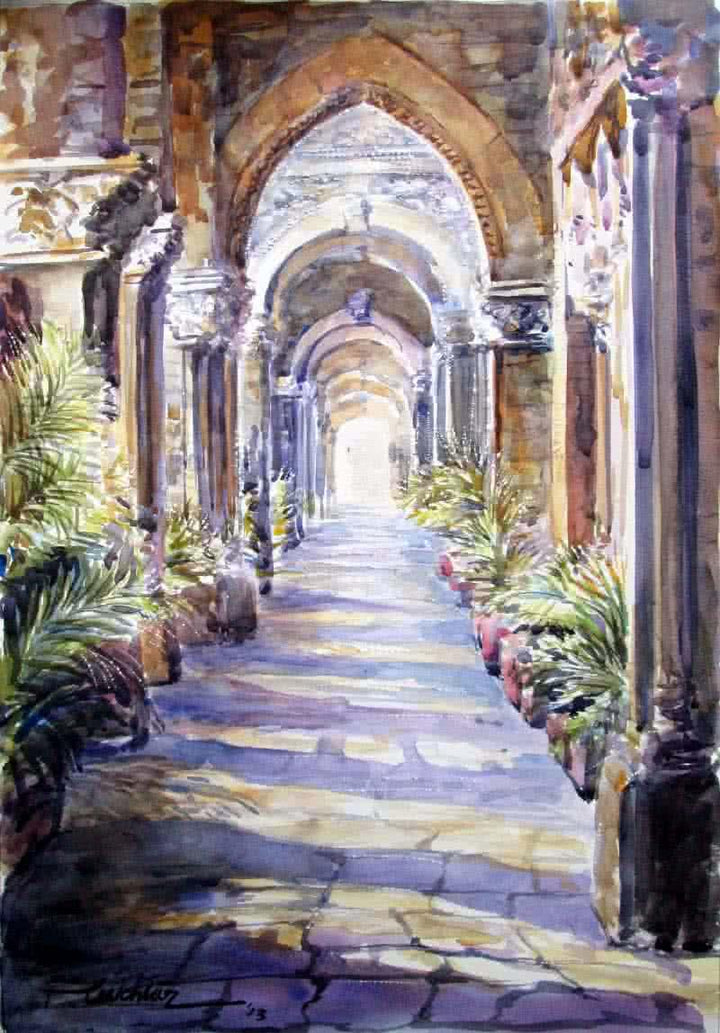 Corridor Painting by Mukhtar Kazi | ArtZolo.com