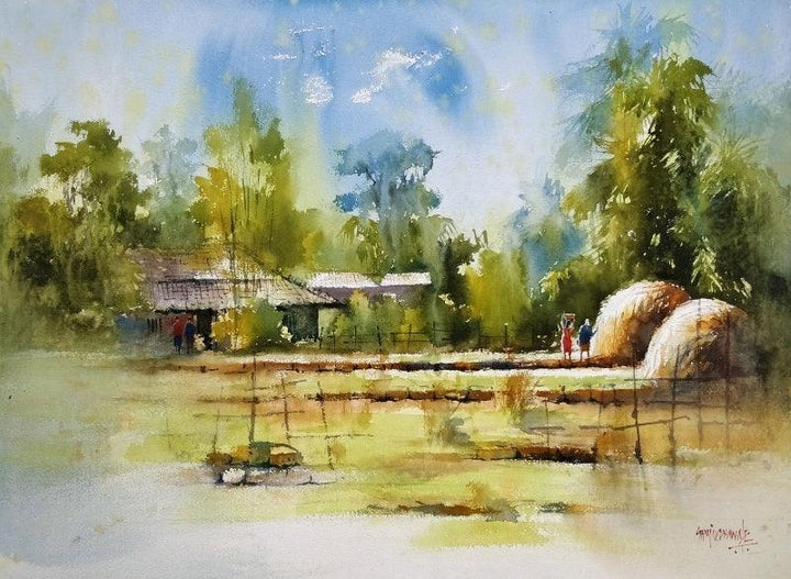 Countryside India Painting by Sanjay Dhawale | ArtZolo.com