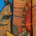 Figurative acrylic painting titled 'Couple 1', 40x12 inches, by artist Rahul Dangat on Canvas