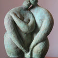 Figurative sculpture titled 'Couple 1', 15x11x8 inches, by artist Shankar Ghosh on Bronze