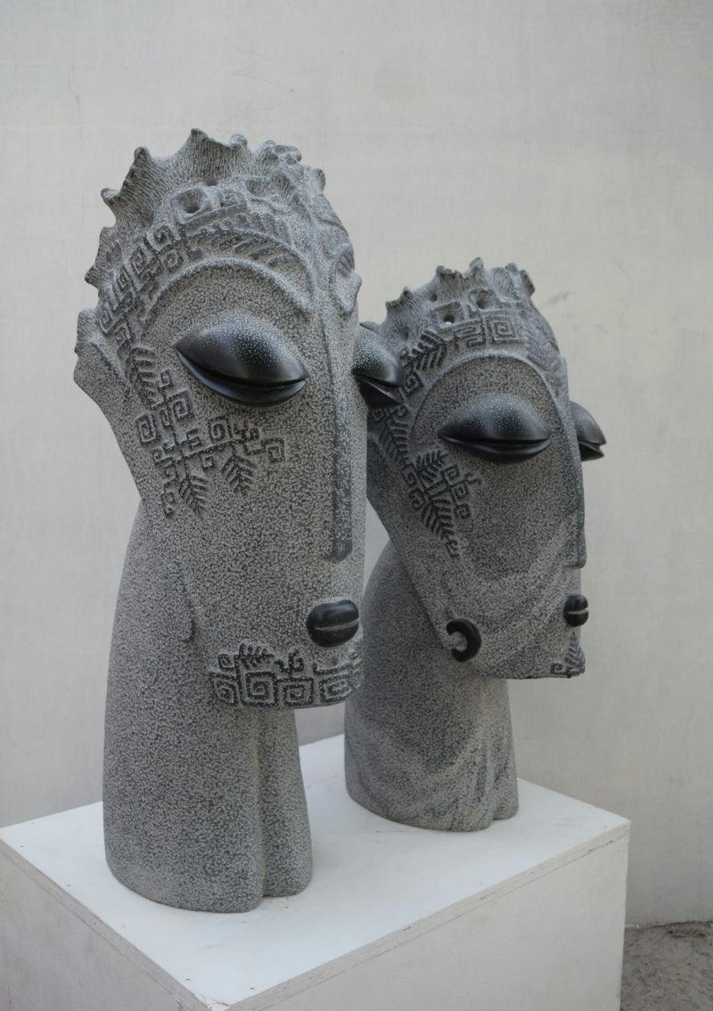 Figurative sculpture titled 'Couple 1', 30x20x13 inches, by artist Pankaj Gahlot on Black Marble