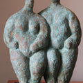 Figurative sculpture titled 'Couple 2', 16x12x6 inches, by artist Shankar Ghosh on Bronze