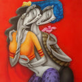 Figurative acrylic painting titled 'Couple', 30x30 inches, by artist Ramesh Pachpande on Canvas