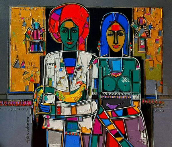 Couple Painting by Girish Adannavar | ArtZolo.com