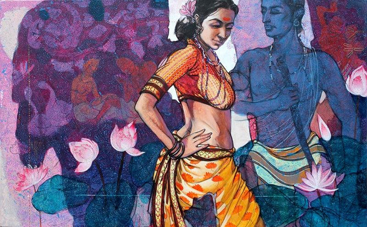Couple Painting by Ramchandra Kharatmal | ArtZolo.com