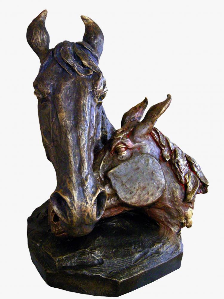 Animals sculpture titled 'Couple', 31x31x10 inches, by artist Vnayak Rampure on Fiber Glass