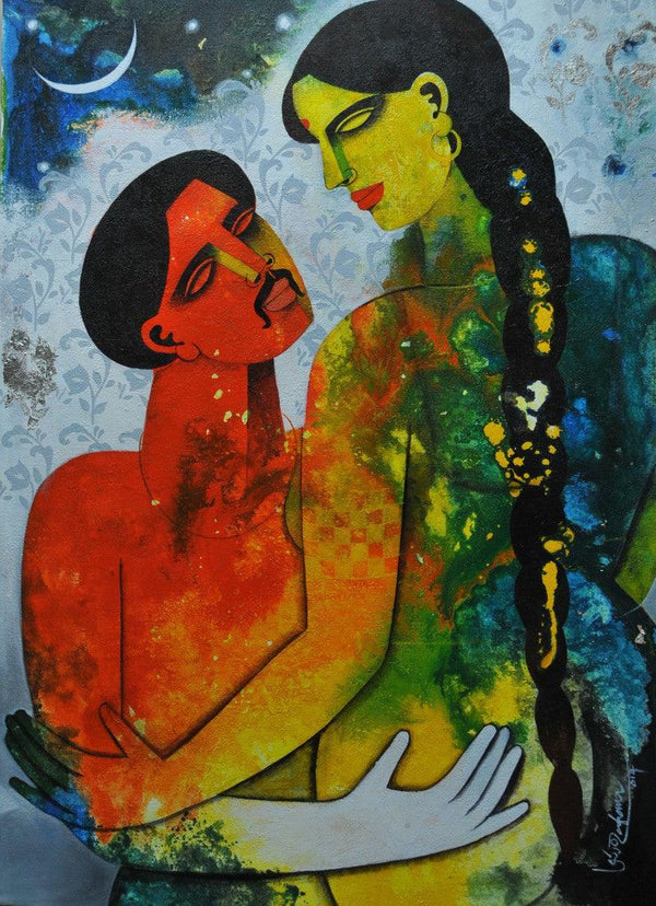 Couple Ii Painting by Appam Raghavendra | ArtZolo.com