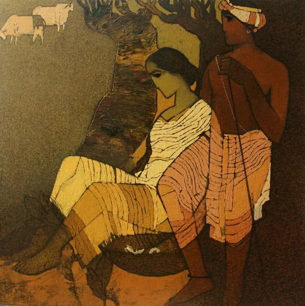 Couple Under The Tree Ii Painting by Siddharth Shingade | ArtZolo.com