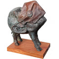 Figurative sculpture titled 'Covid 19', 17x13x10 inches, by artist Rakesh Sadhak on Metal