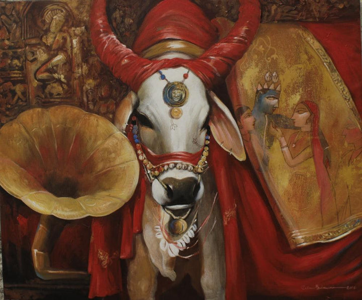 Cow 2 Painting by Jiban Biswas | ArtZolo.com