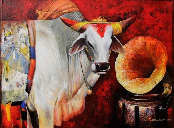 Cow 3 Painting by Jiban Biswas | ArtZolo.com