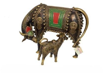 Cow With Calf Sculpture by Kushal Bhansali | ArtZolo.com