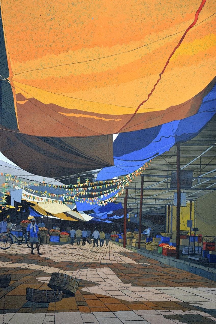 Crawford Market 1 Painting by Prashant Kulkarni | ArtZolo.com