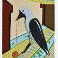 Animals serigraphs painting titled 'Crow', 20x15 inches, by artist Anjolie Ela Menon on Paper