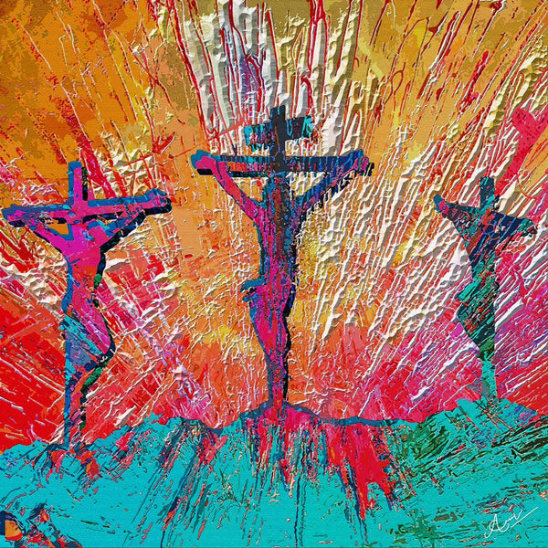 Crucifixion Painting by Anil Kumar | ArtZolo.com