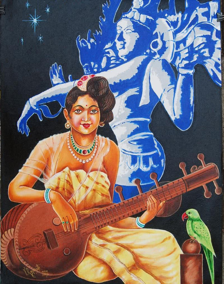 Divine Music Painting by Ragunath | ArtZolo.com