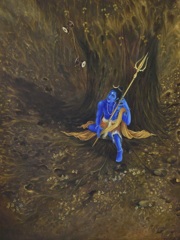 Damru And Trishul Painting by Durshit Bhaskar | ArtZolo.com