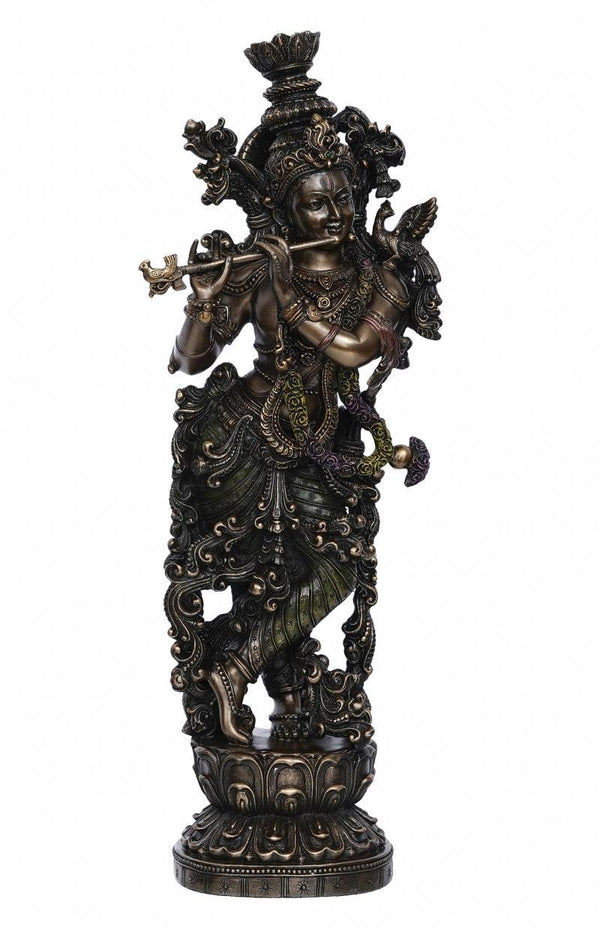 Dancing Lord Krishna Playing Flute Handicraft by Brass Handicrafts | ArtZolo.com