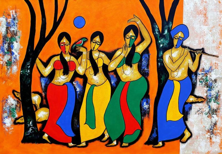 Dancing Mood Painting by Chetan Katigar | ArtZolo.com