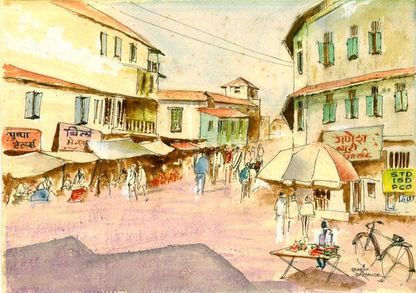 Daund Market Painting by Ramessh Barpande | ArtZolo.com