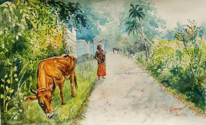 Daybreak In Kerala Painting by Lasya Upadhyaya | ArtZolo.com