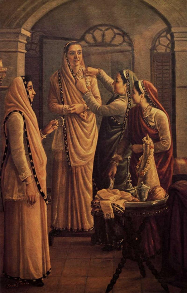 Decking The Bride by Raja Ravi Varma Reproduction | ArtZolo.com