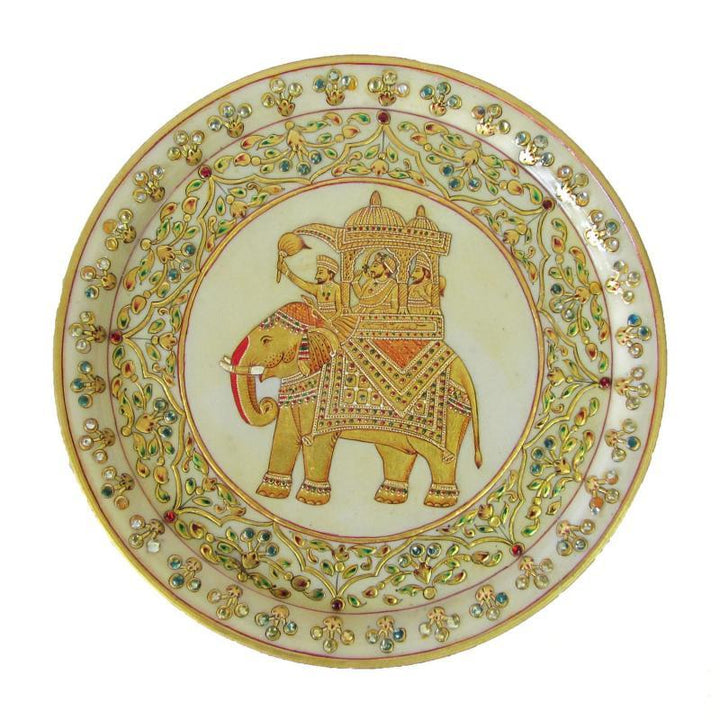 Decorative Pate With Elephant Handicraft by Ecraft India | ArtZolo.com