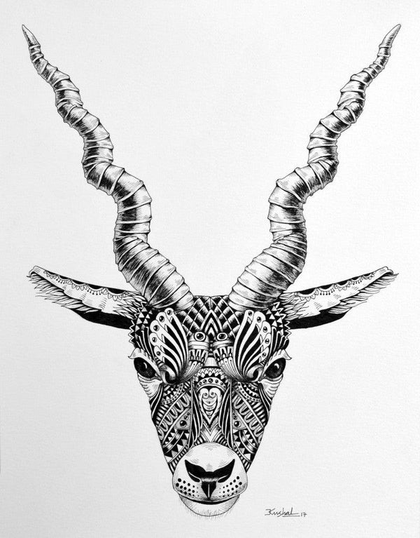 Deer Drawing by Kushal Kumar | ArtZolo.com