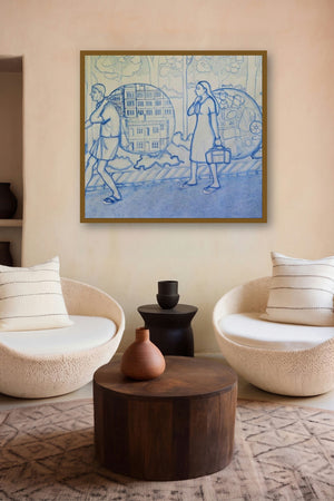 Destination by artist Sanu Ramakrishnan displayed in a Boutique gallery