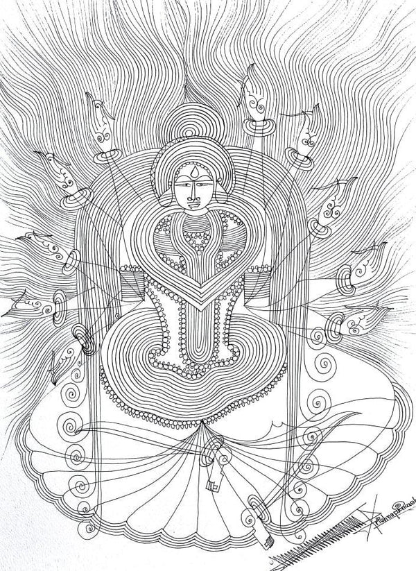 Devi 3 Drawing by Krishnaprakash Vasant Martand | ArtZolo.com