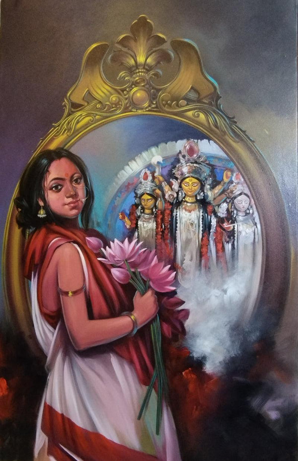 Devi Painting by Bappa Haldar | ArtZolo.com