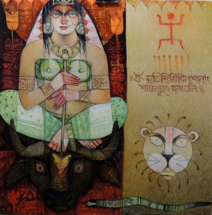 Devi Chandi Painting by Arun Samadder | ArtZolo.com