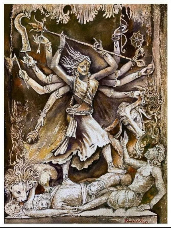 Devi Durga Painting by Barnali Ray | ArtZolo.com