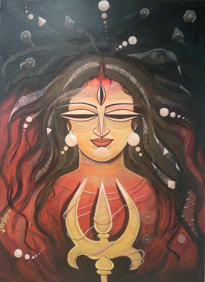 Devi I Painting by Devirani Dasgupta | ArtZolo.com