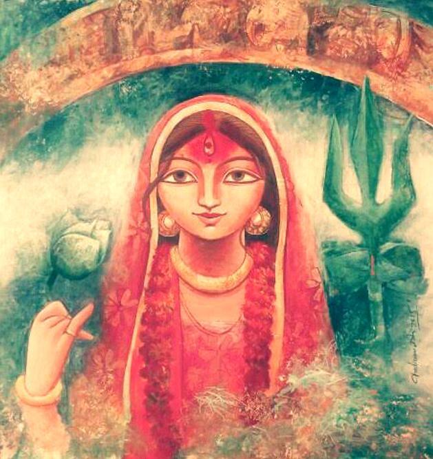 Devi Ii Painting by Indrani Acharya | ArtZolo.com