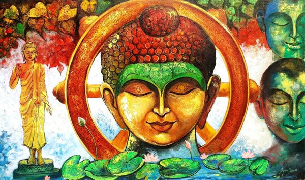 Devotion Of Buddha 4 Painting by Arjun Das | ArtZolo.com