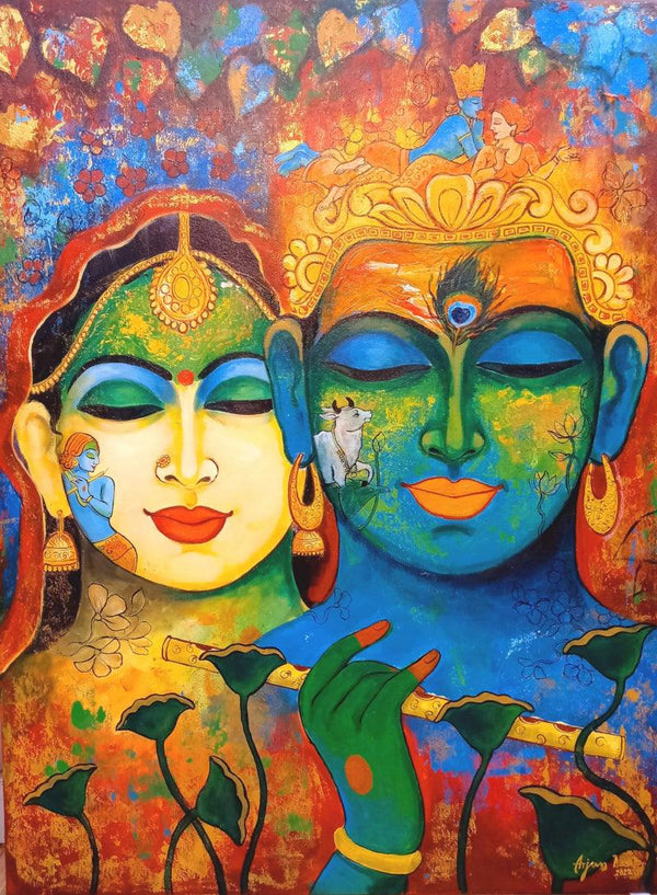Devotion Of Krishna 14 Painting by Arjun Das | ArtZolo.com