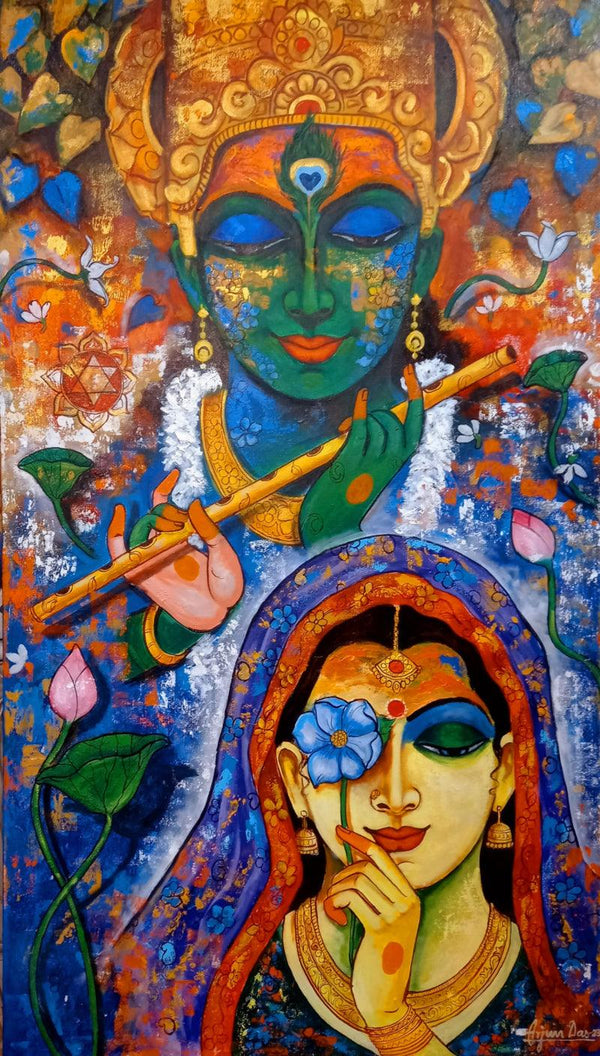 Devotion Of Krishna 23 Painting by Arjun Das | ArtZolo.com