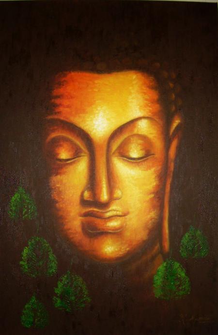 Divine Buddha Painting by Madhumita Bhattacharya | ArtZolo.com