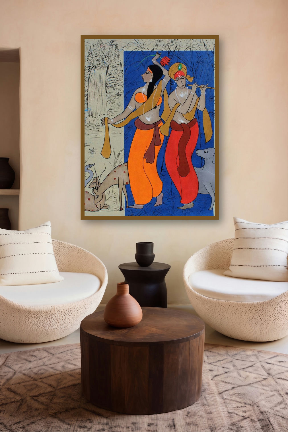 Divine Couple (Divine Love) by artist Chetan Katigar displayed in a Curated gallery