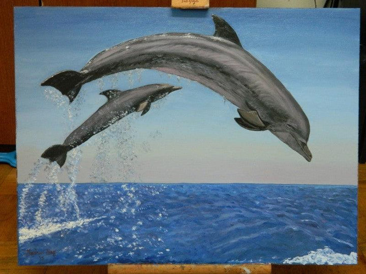 Dolphins Painting by Madhuri Nag | ArtZolo.com