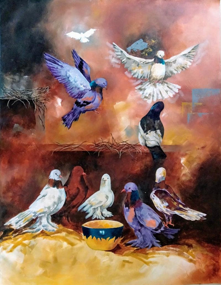 Doves Painting by Lisha N T | ArtZolo.com