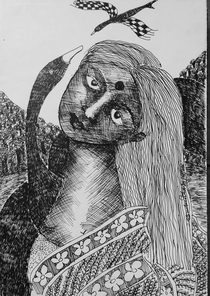 Drawing V Drawing by Sambuddha Gupta | ArtZolo.com