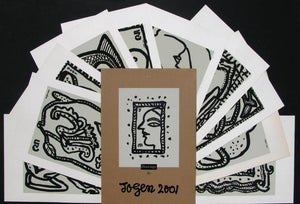contemporary serigraphs painting titled 'Drawings', 14x20 inches, by artist Jogen Chowdhury on Paper