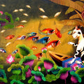 Animals acrylic painting titled 'Dream 2', 48x72 inches, by artist Nur Ali on Canvas