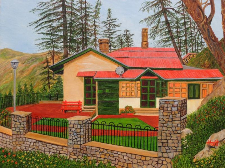 Dream House In Shimla Painting by Ajay Harit | ArtZolo.com