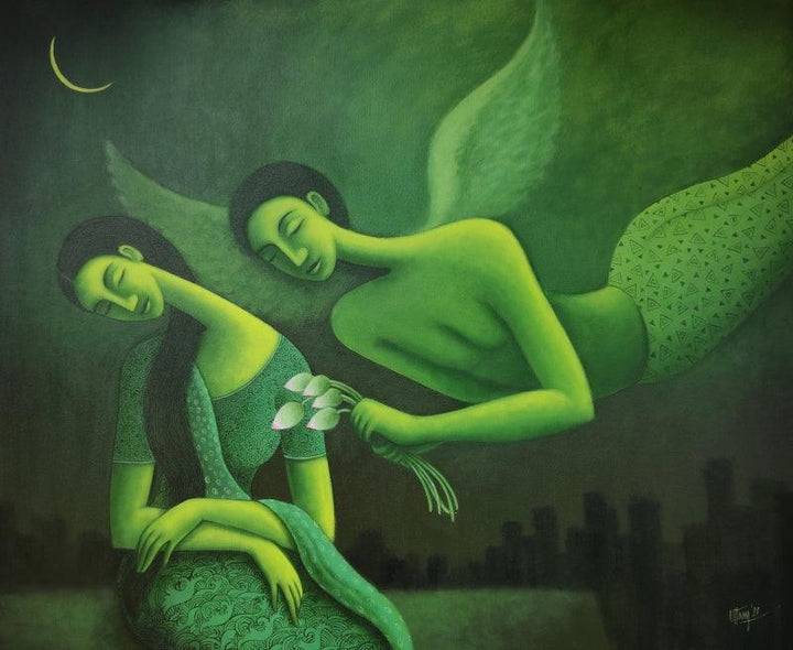 Dream Love 2 Painting by Uttam Bhattacharya | ArtZolo.com