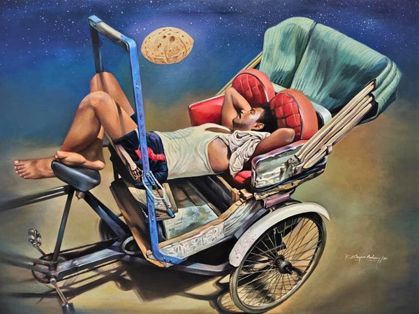 Dreaming For Bread Painting by Shyamsundar Achary | ArtZolo.com
