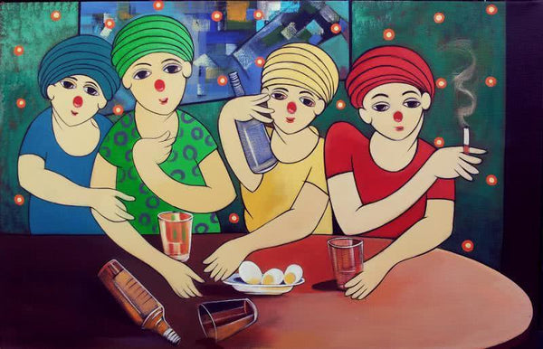 Drinker Painting by Dnyaneshwar Bembade | ArtZolo.com